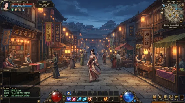 Пример результата: Скриншот ARPG MMO по Цзинь Пин Мэй (Nano Banana Pro)