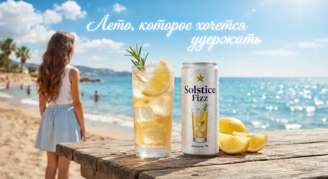Пример результата: Рекламное фото освежающего напитка (Nano Banana Pro)