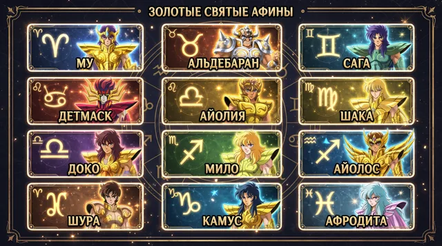 Пример результата: Сетка карточек Золотых Святых (Nano Banana Pro)