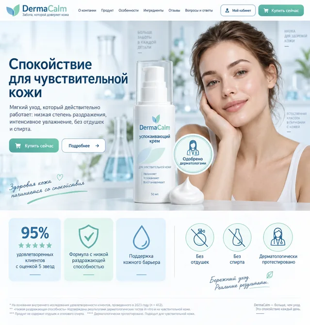 Пример результата: Макет лендинга для косметического бренда (GPT Image 2)