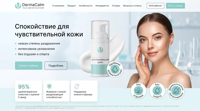Пример результата: Макет лендинга для косметического бренда (Nano Banana Pro)