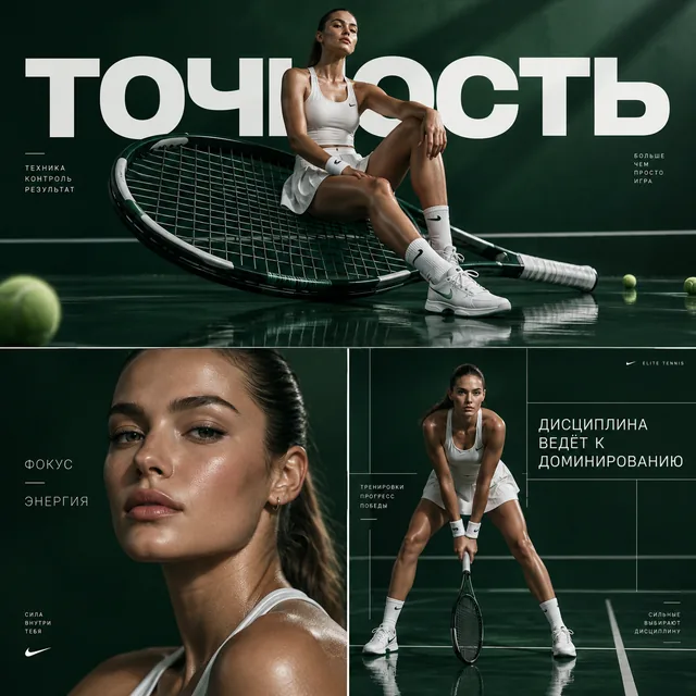 Пример результата: Спортивная мода: коллаж с теннисисткой (GPT Image 2)