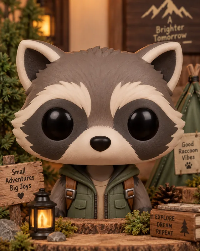 Пример результата: Виниловый енот в стиле Funko Pop (GPT Image 2)