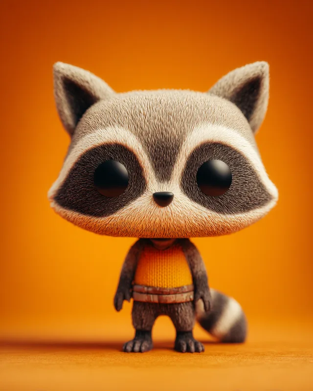 Пример результата: Виниловый енот в стиле Funko Pop