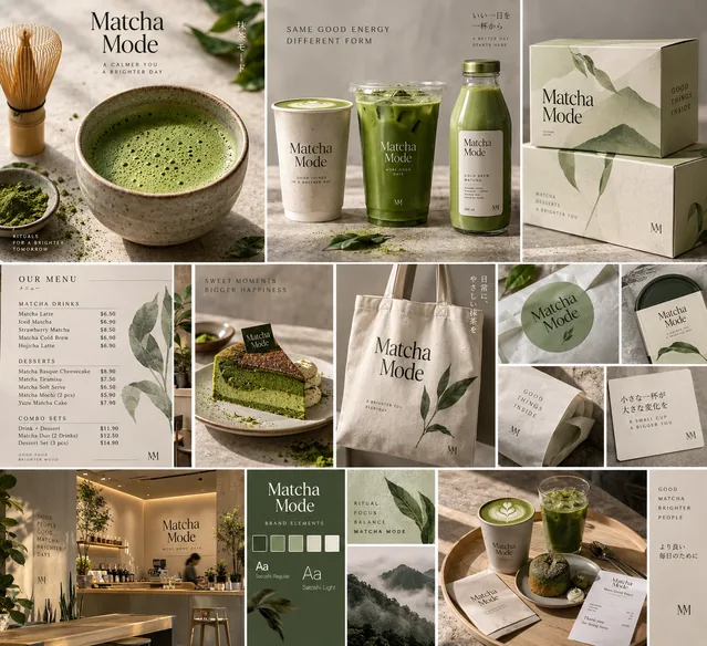 Пример результата: Визуальная айдентика бренда Matcha Mode (GPT Image 2)
