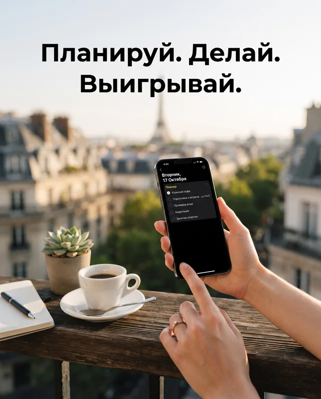 Пример результата: Рекламные сторис для приложения продуктивности (Nano Banana Pro)