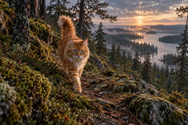 Пример результата: Кот с голубыми глазами в лесу (GPT Image 2)