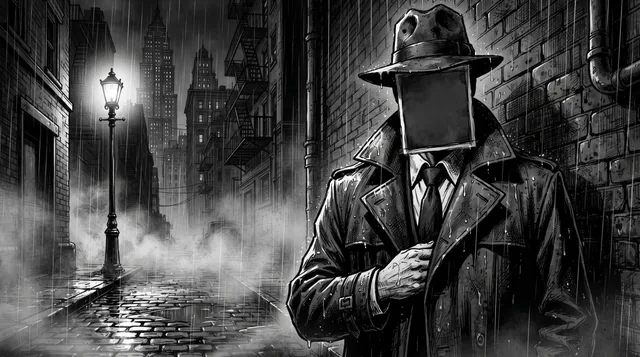 Пример результата: Нуар-иллюстрация детектива в дождливом переулке (Nano Banana Pro)