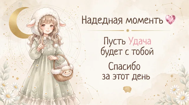 Пример результата: Постер талисмана удачи с овечкой (Nano Banana Pro)