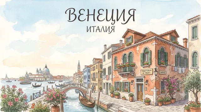 Пример результата: Акварельный городской travel-постер