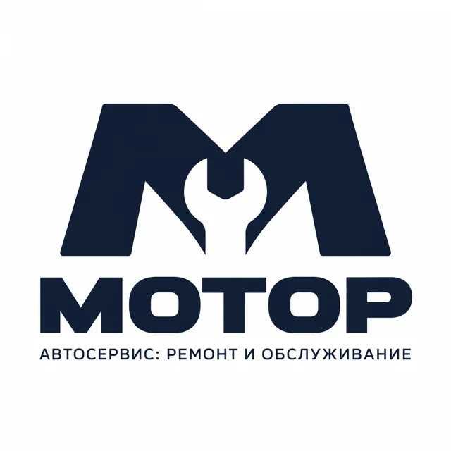Логотип автосервиса «Мотор», стиль: Абстрактный