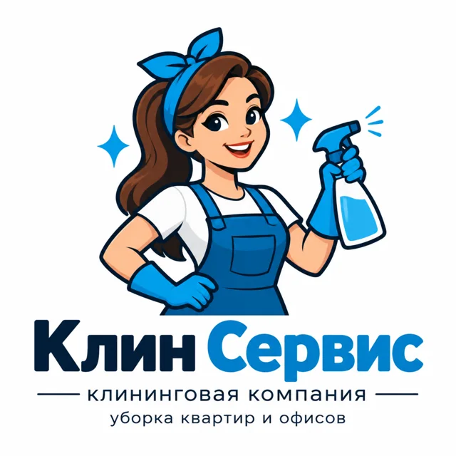 Логотип клининга «Клин Сервис», стиль: Маскот