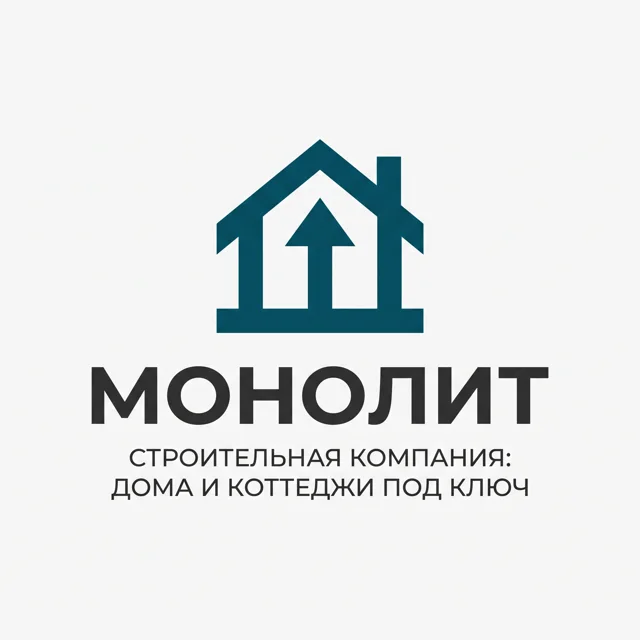 Логотип строительной компании «Монолит», стиль: Знак и название