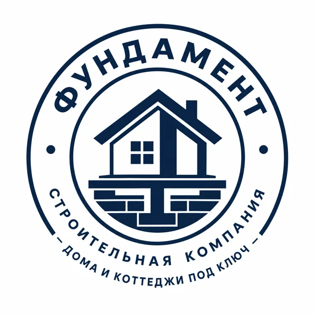 Логотип строительной компании «Фундамент», стиль: Эмблема