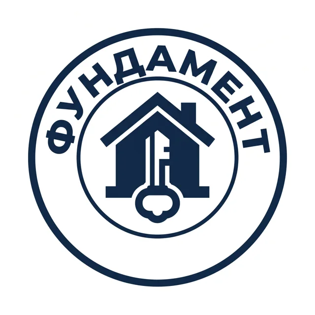 Логотип строительной компании «Фундамент», стиль: Эмблема