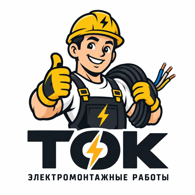 Логотип электрика «Ток», стиль: Маскот