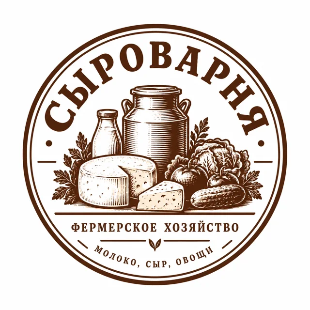Логотип фермерского хозяйства «Сыроварня», стиль: Эмблема
