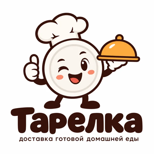 Логотип доставки еды «Тарелка», стиль: Маскот