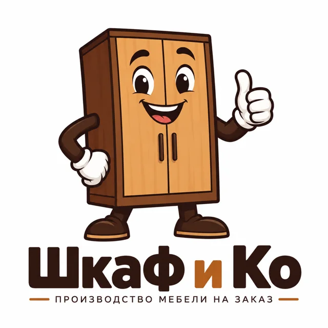 Логотип мебельного производства «Шкаф и Ко», стиль: Маскот