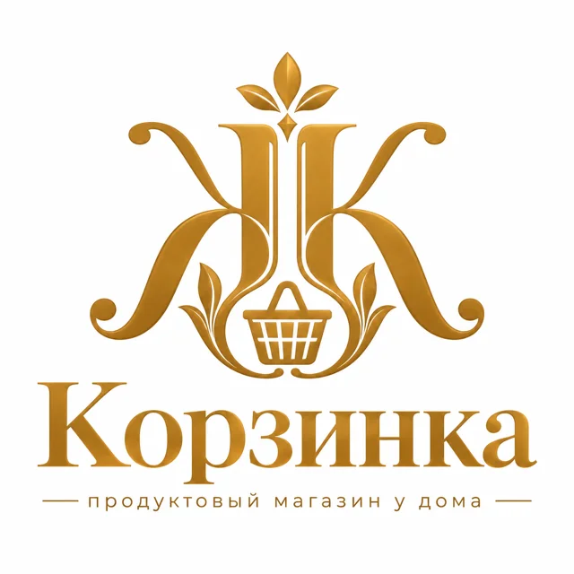 Логотип продуктового магазина «Корзинка», стиль: Монограмма