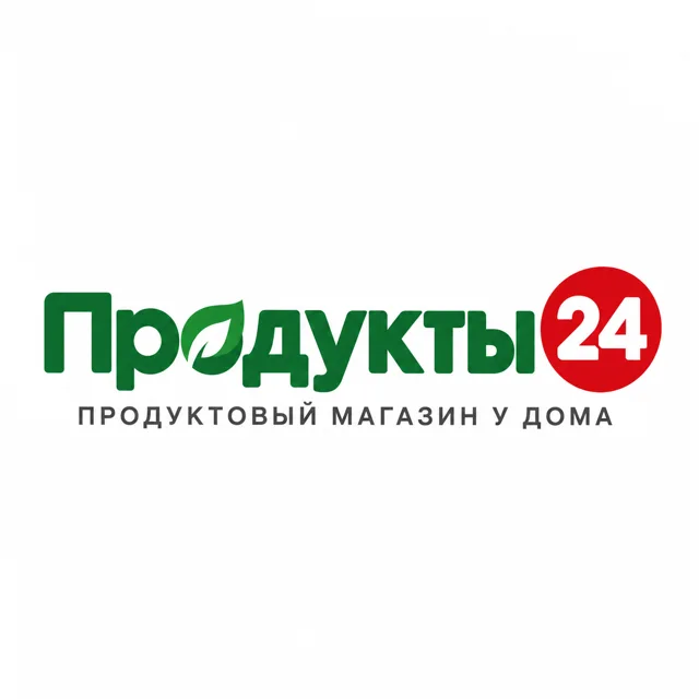 Логотип продуктового магазина «Продукты 24», стиль: Шрифтовой