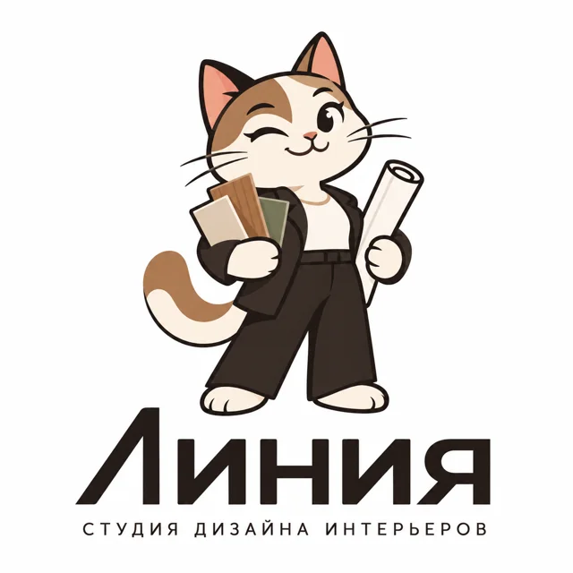 Логотип дизайна интерьера «Линия», стиль: Маскот