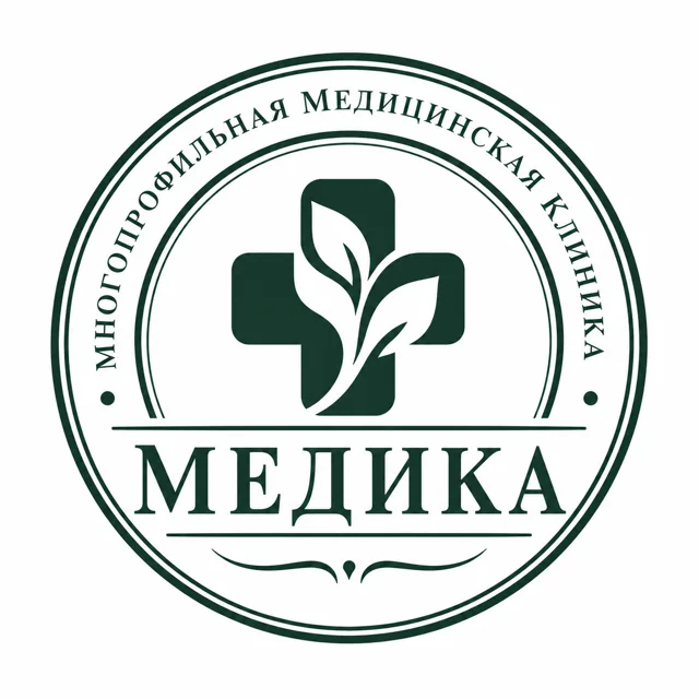 Логотип медицинской клиники «Медика», стиль: Эмблема
