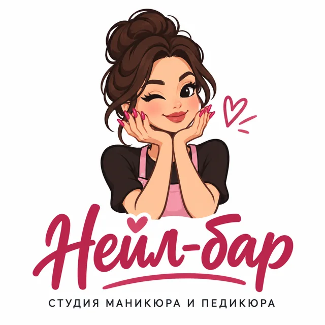 Логотип ногтевой студии «Нейл-бар», стиль: Маскот