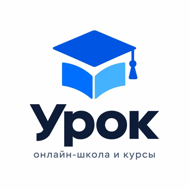 Логотип онлайн-школы «Урок», стиль: Знак и название