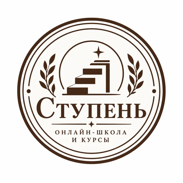Логотип онлайн-школы «Ступень», стиль: Эмблема