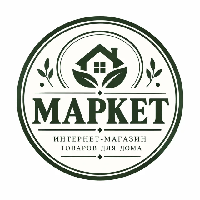 Логотип интернет-магазина «Маркет», стиль: Эмблема