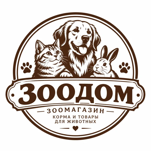 Логотип зоомагазина «Зоодом», стиль: Эмблема