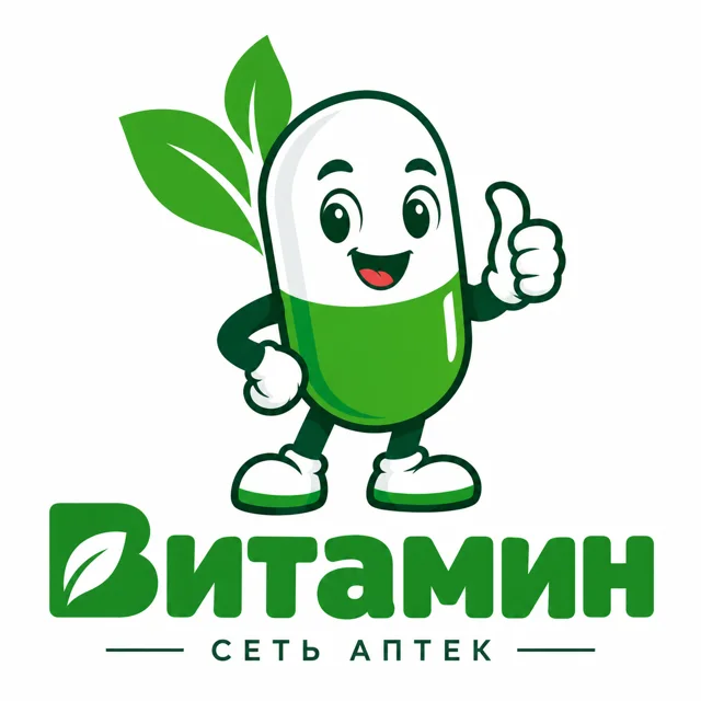 Логотип аптеки «Витамин», стиль: Маскот