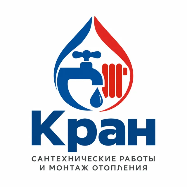 Логотип сантехника «Кран», стиль: Знак и название