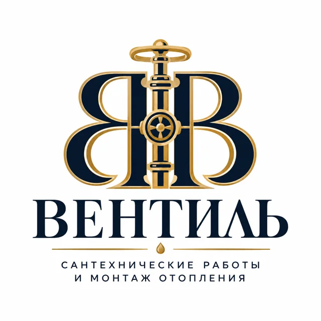 Логотип сантехника «Вентиль», стиль: Монограмма