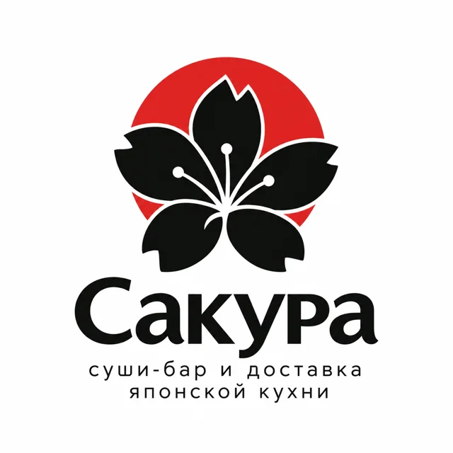 Логотип суши-бара «Сакура», стиль: Абстрактный