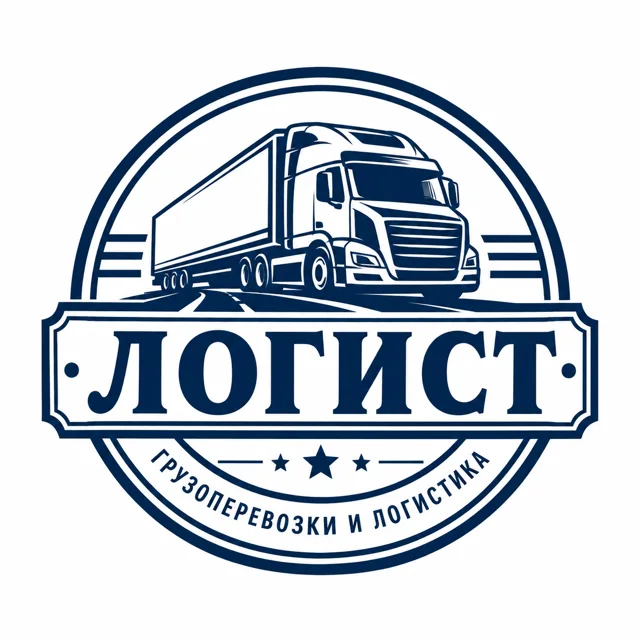 Логотип грузоперевозок «Логист», стиль: Эмблема