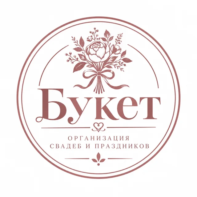 Логотип свадебного агентства «Букет», стиль: Эмблема