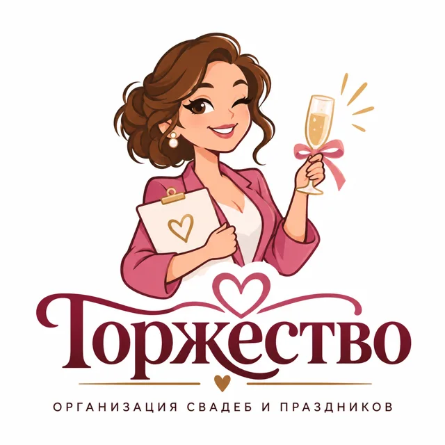 Логотип свадебного агентства «Торжество», стиль: Маскот